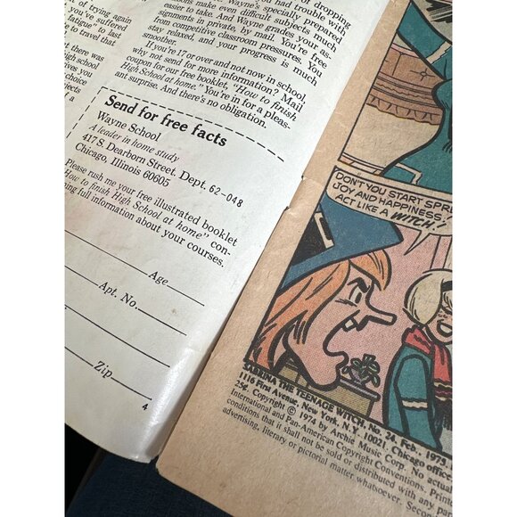 Archie Sabrina The Teenage Witch No #24 February 1975 Comic Book  Bagged Boarded - Picture 5 of 6